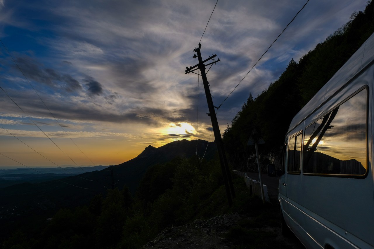 statt Sonnenuntergangsabschlussbild