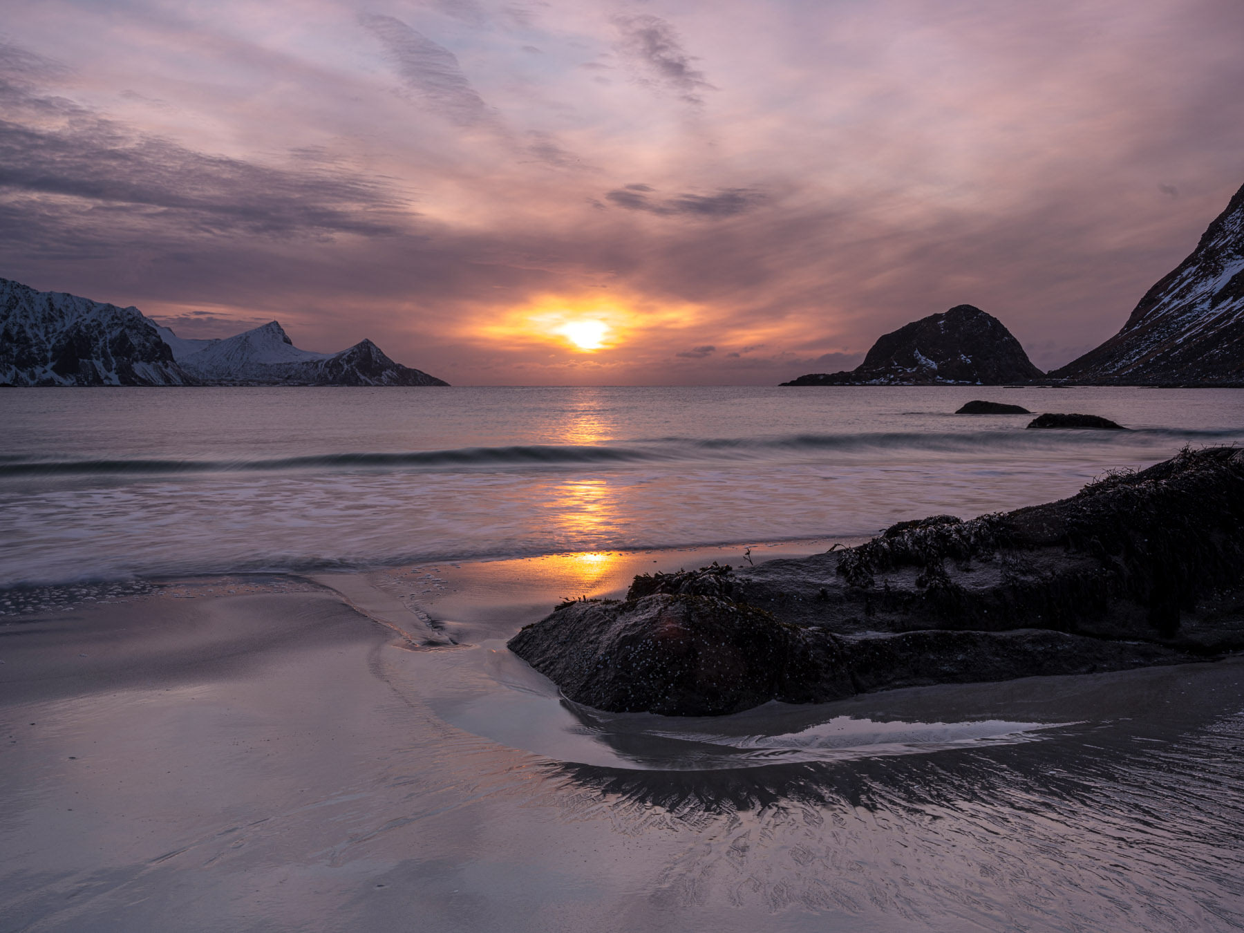 Sonnenuntergang in Haukland