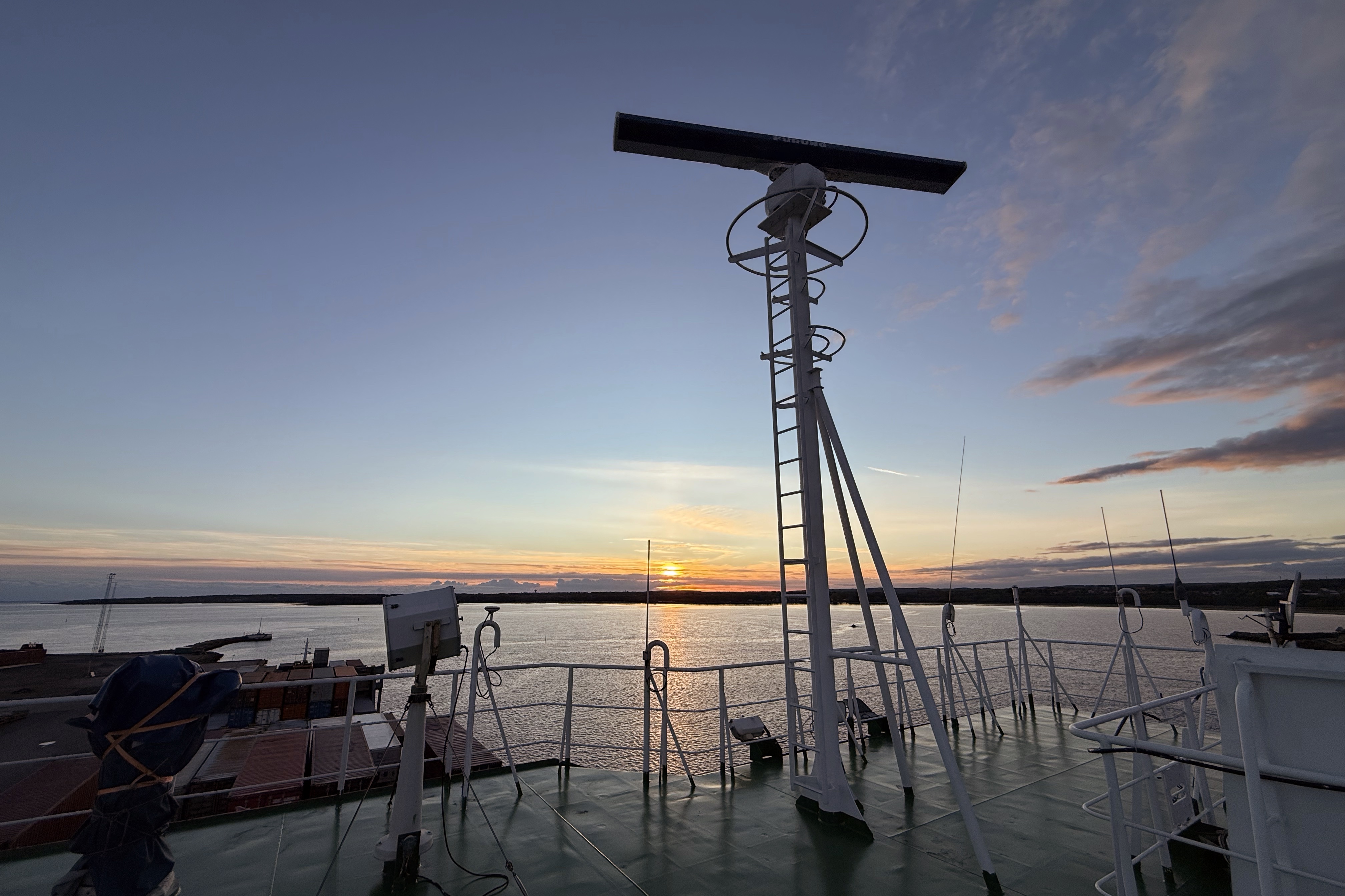 Abendstimmung auf dem Peildeck